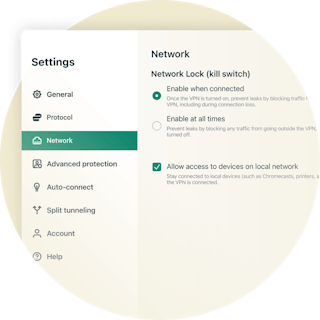 Network Lock-Notschalter für Linux im GUI