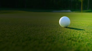 Golf ball on grass.