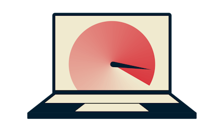 Un écran d'ordinateur portable avec un compteur de vitesse